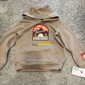 Nike Tan Hoodie with Mountain Graphic